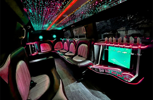 Mercedes limousine with leather seating