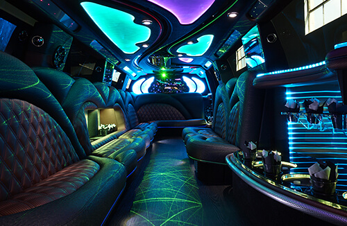limousine with bar areas