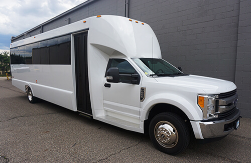 front view of a party bus