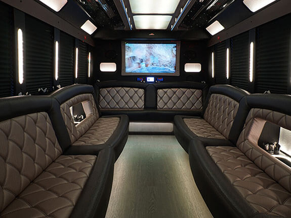limo bus rentals with DVD players