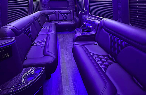 party van with LED lighting