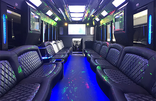 side view of our modern party bus
